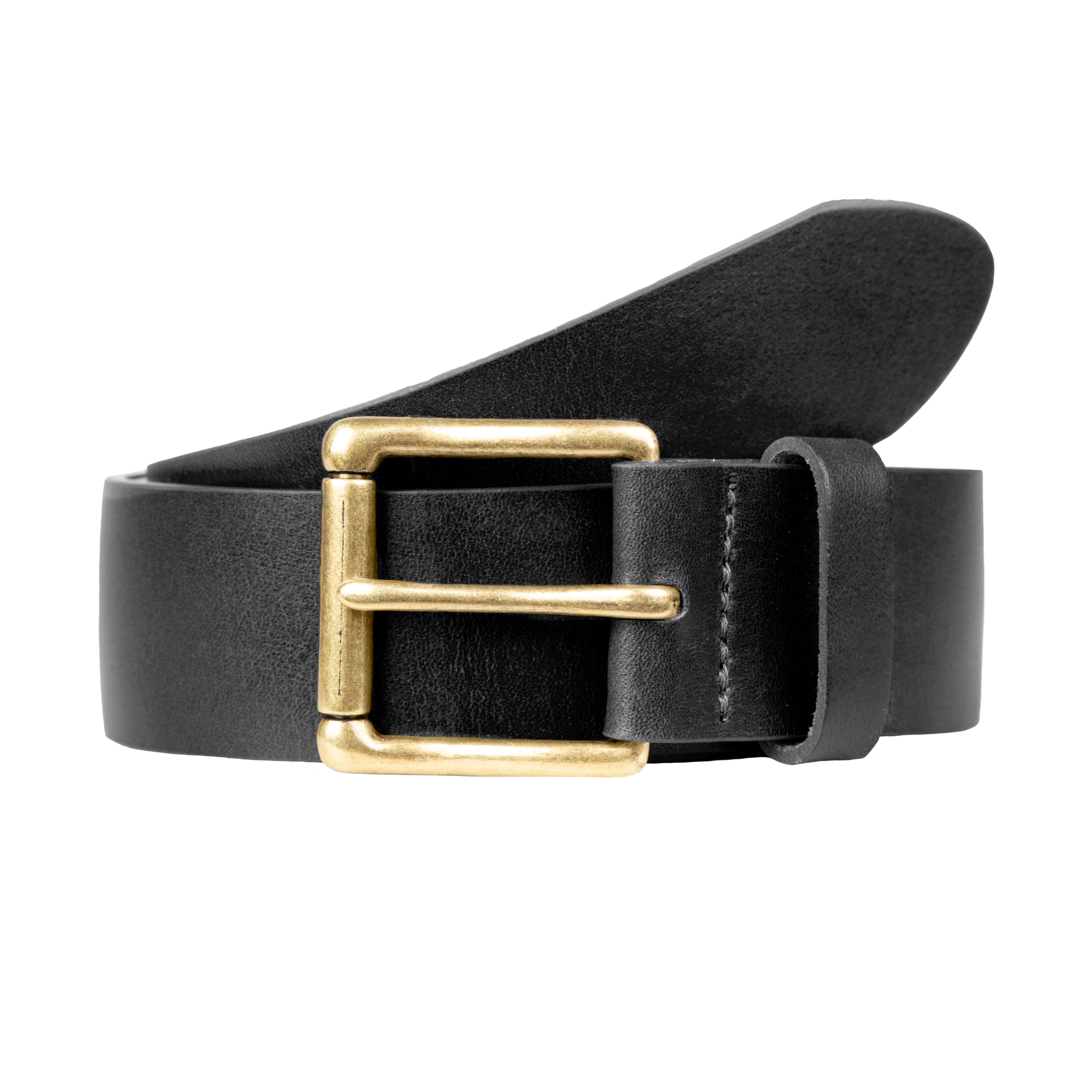 Real leather belt with brass accents No. 5 Leather Cinch Belt - Italian Bridle Leather | Col  main image 2