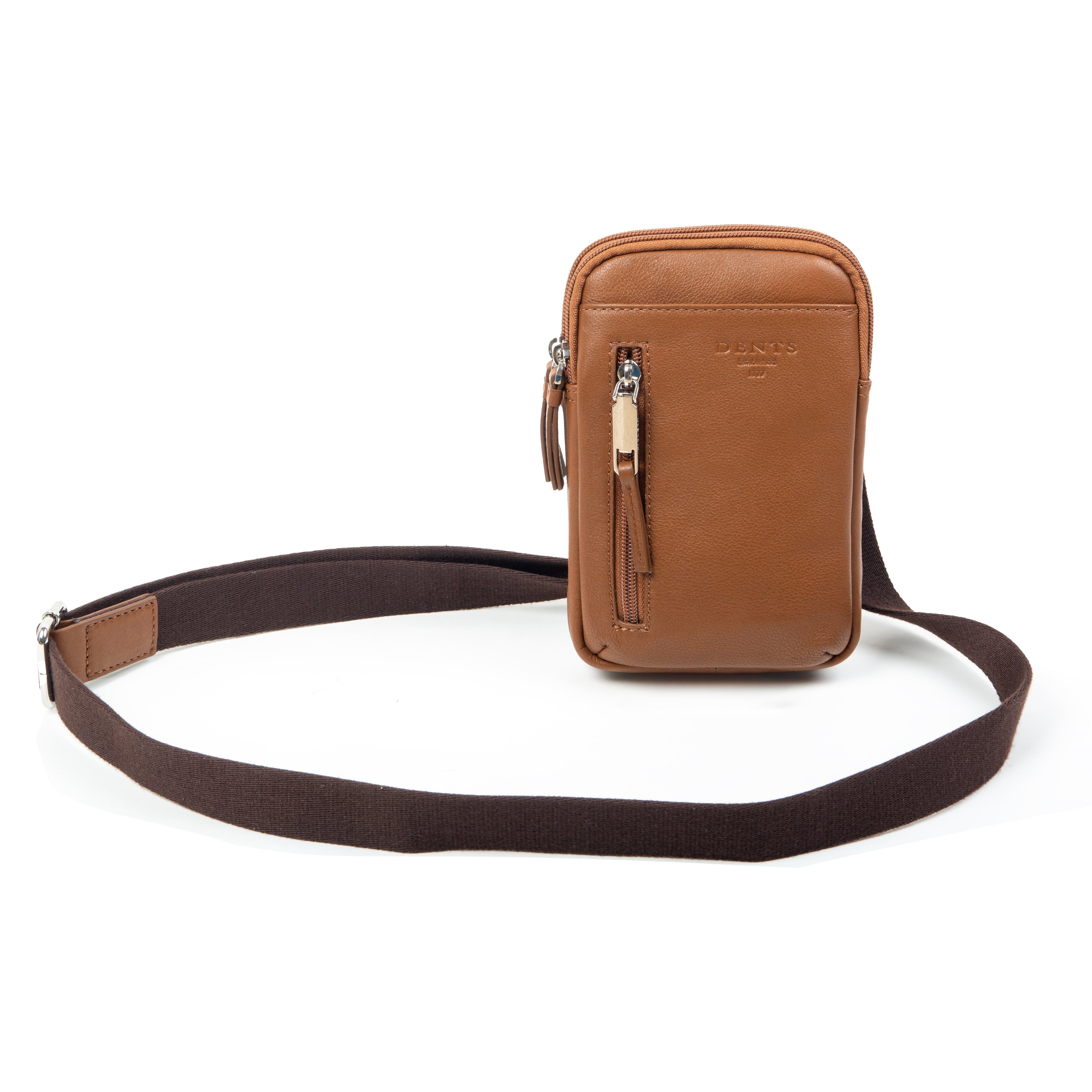 Customer Journey Phone Purses Men's Pebble Grain Leather Crossbody