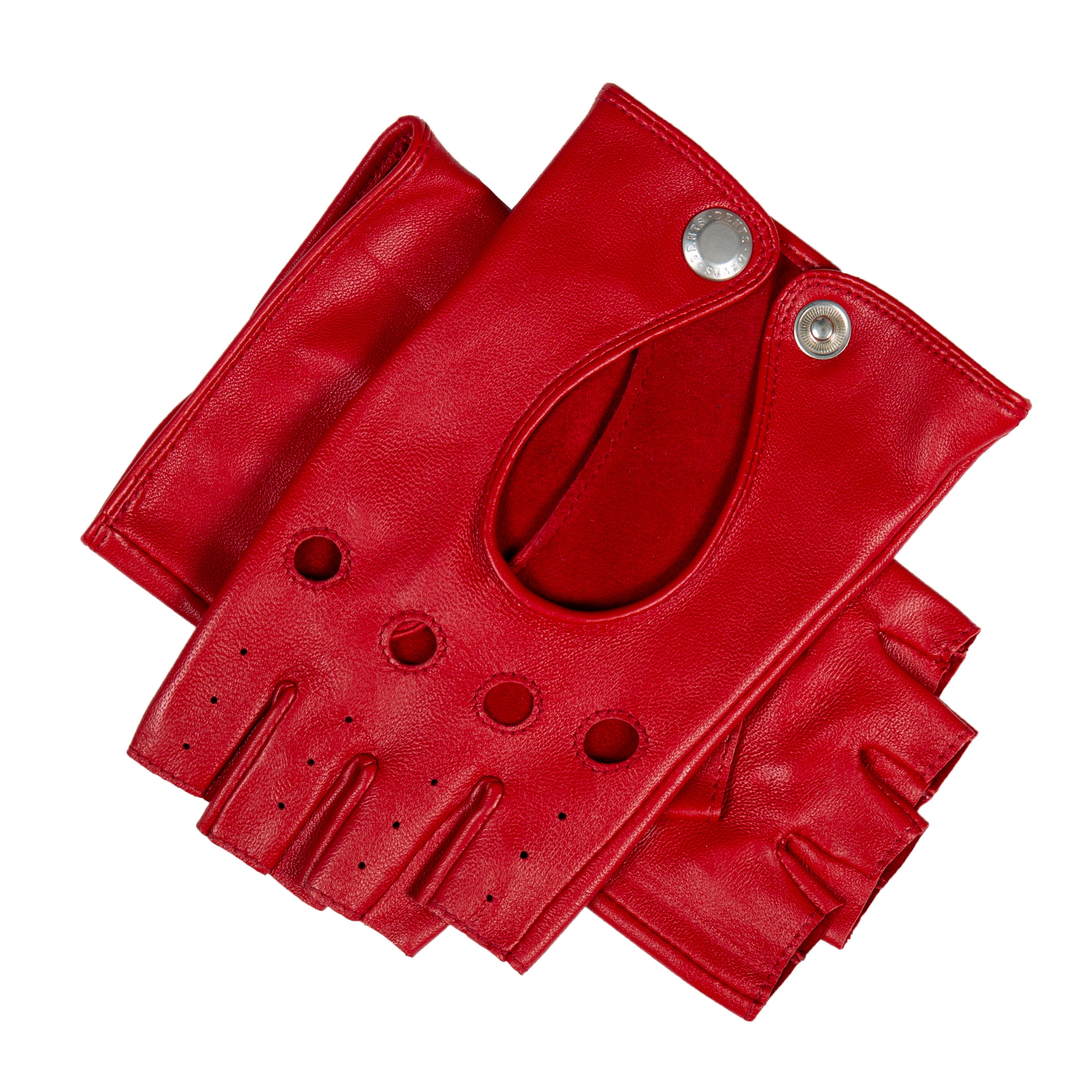 Women's Fingerless Leather Driving Gloves Dents - Main Image