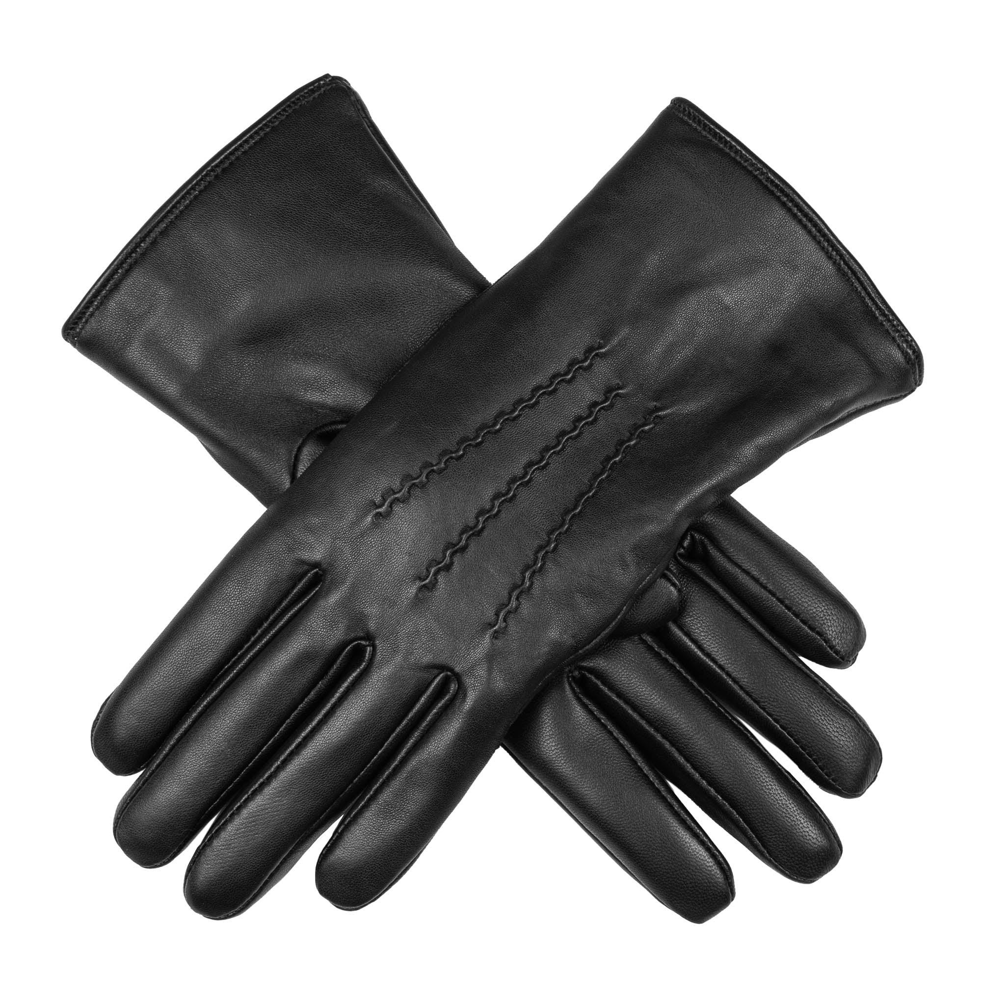 Women's Heritage Touchscreen Three-Point Fur-Lined Leather Gloves
