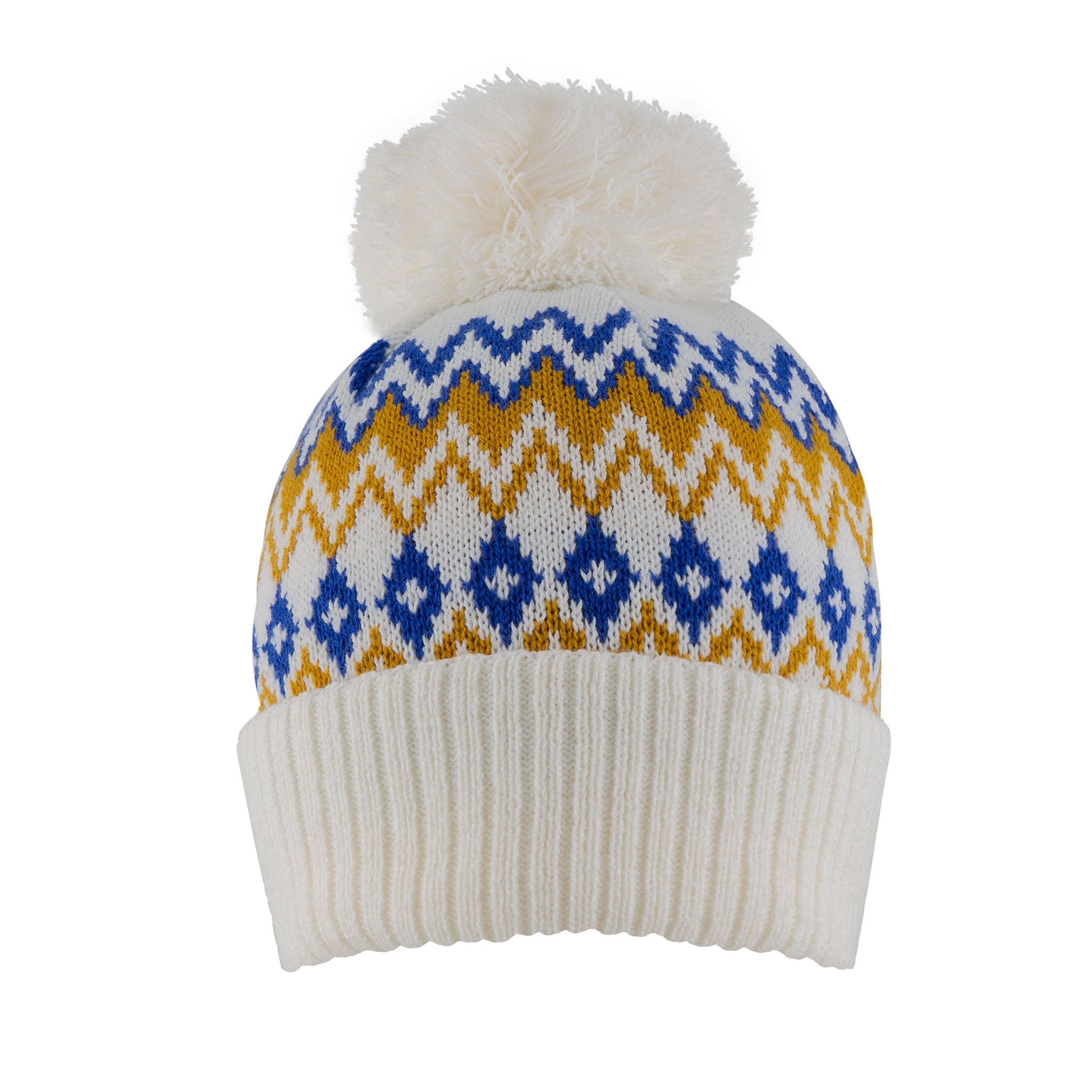 Women s Jacquard Fair Isle Knitted Bobble Hat Dents