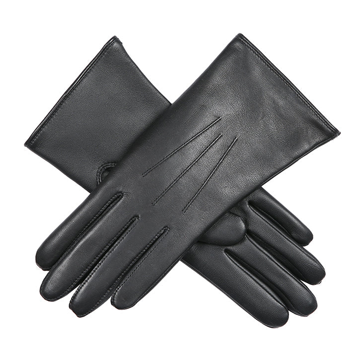 Women's Heritage Touchscreen Three-Point Fur-Lined Leather Gloves