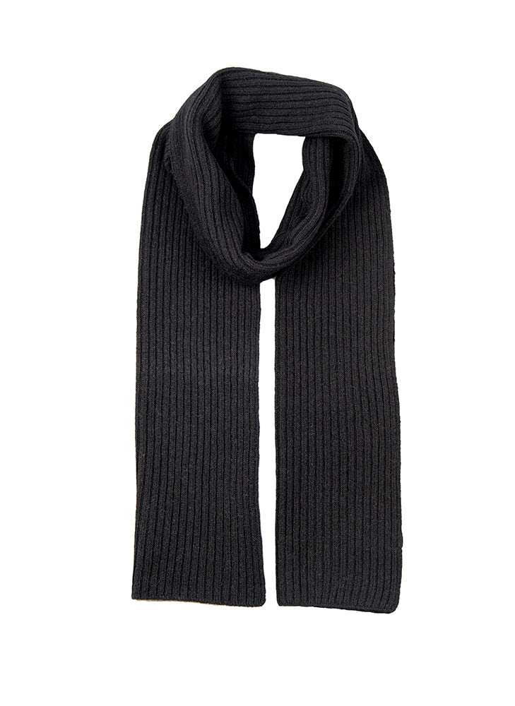 Men's Ribbed Lambswool Blend Knitted Scarf Dents - Main Image