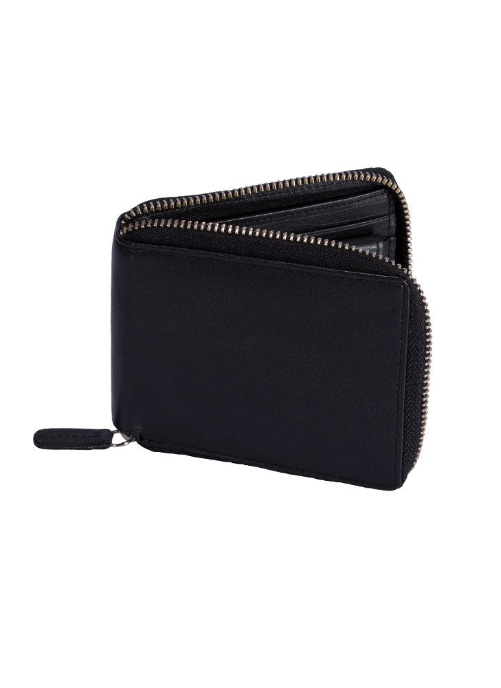 Men's Smooth Nappa Leather Zip-Round Wallet with RFID
