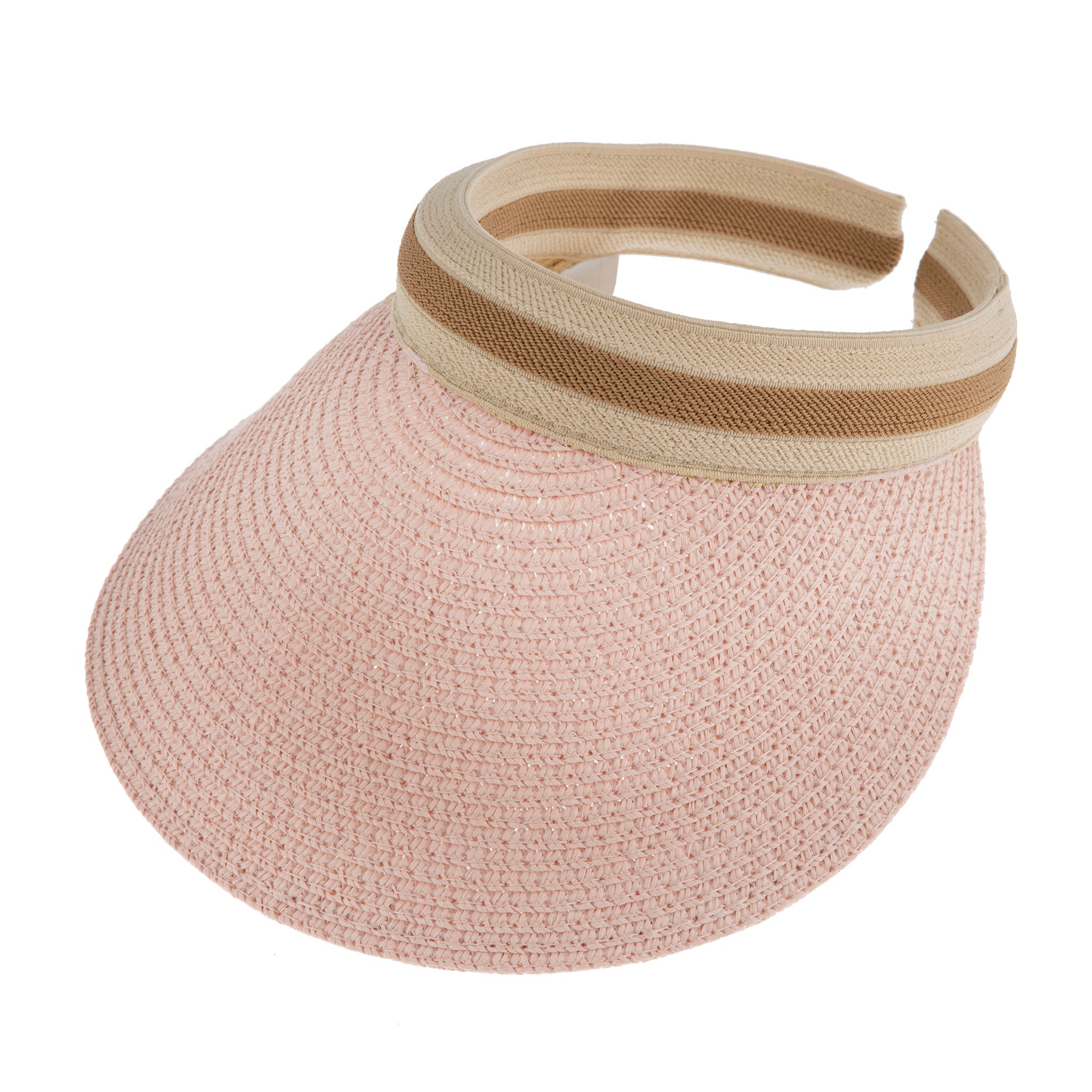 Women's Straw Sun Visor with Ribbon Band Dents - Main Image
