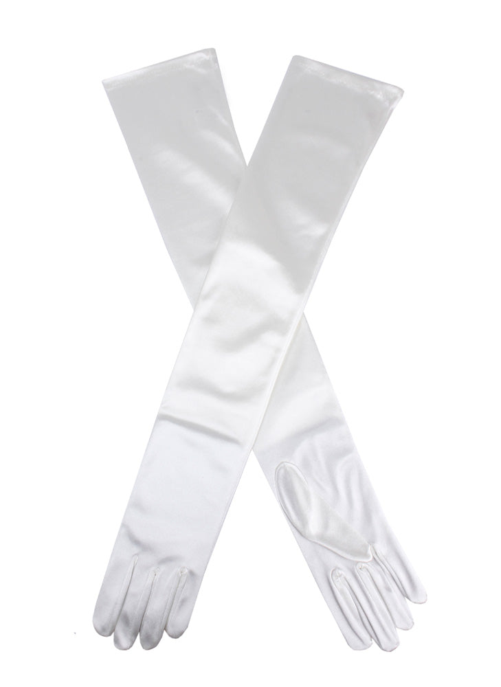 lange handschuhe satin Women's Long Full Length Satin Evening Gloves