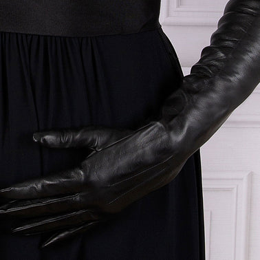 How to Wear: Long Leather Gloves
