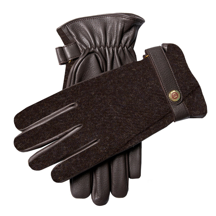 mens real leather palm brown gloves