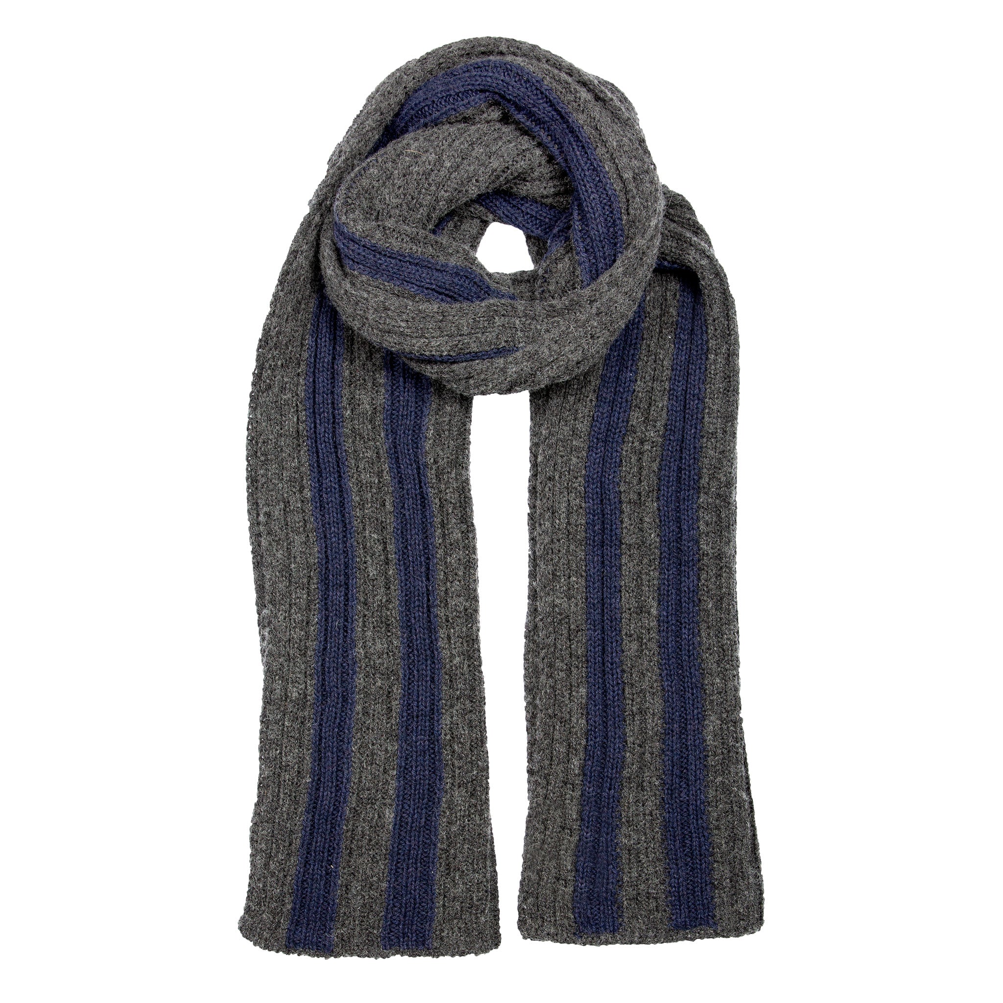 Men's Two-Tone Stripe Knitted Scarf