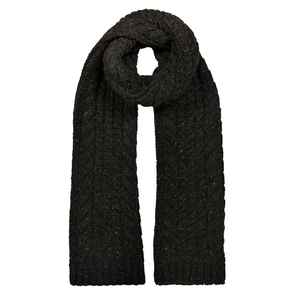 Men’s Cable Knit Scarf with Marl Yarn
