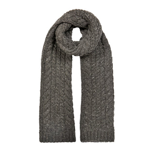 Men’s Cable Knit Scarf with Marl Yarn