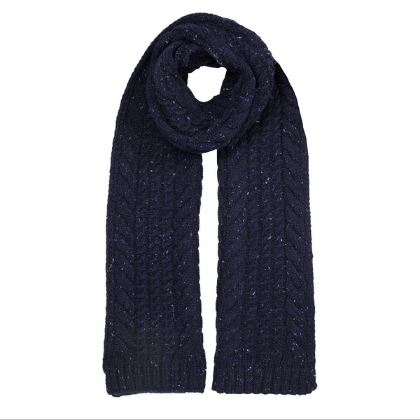 Men’s Cable Knit Scarf with Marl Yarn