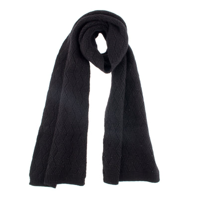 Women S Lambswool Blend Knitted Scarf With Beaded Ends