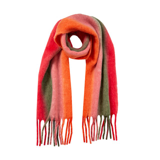 Women’s Stripe Blanket Scarf with Tassels