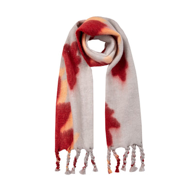 Women S Abstract Leaf Pattern Blanket Scarf With Tassels