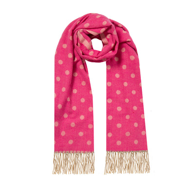 Women S Reversible Polka Dot Scarf With Tassels