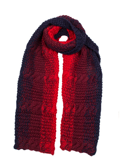 Women S Multi Colour Ombre Cable Knit Scarf