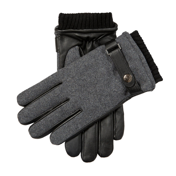 Men’s Touchscreen Flannel and Leather Gloves
