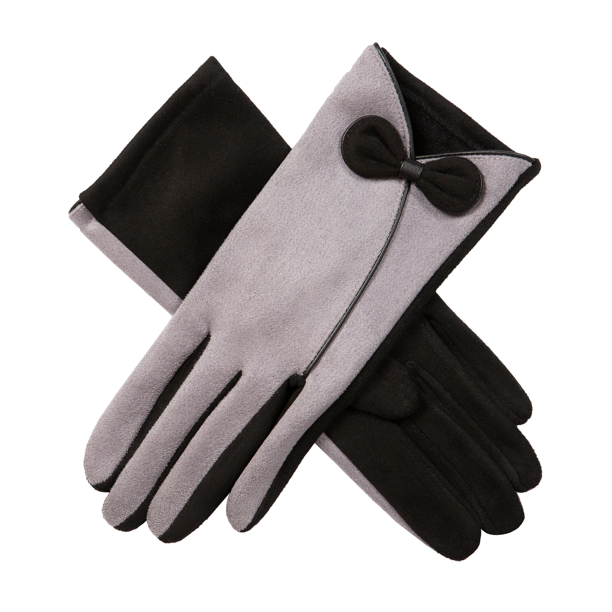 Women's Gloves With Luxurious Suede Like Textile Touchscreen Compatible Faux Fur Cuffs Slim Fit