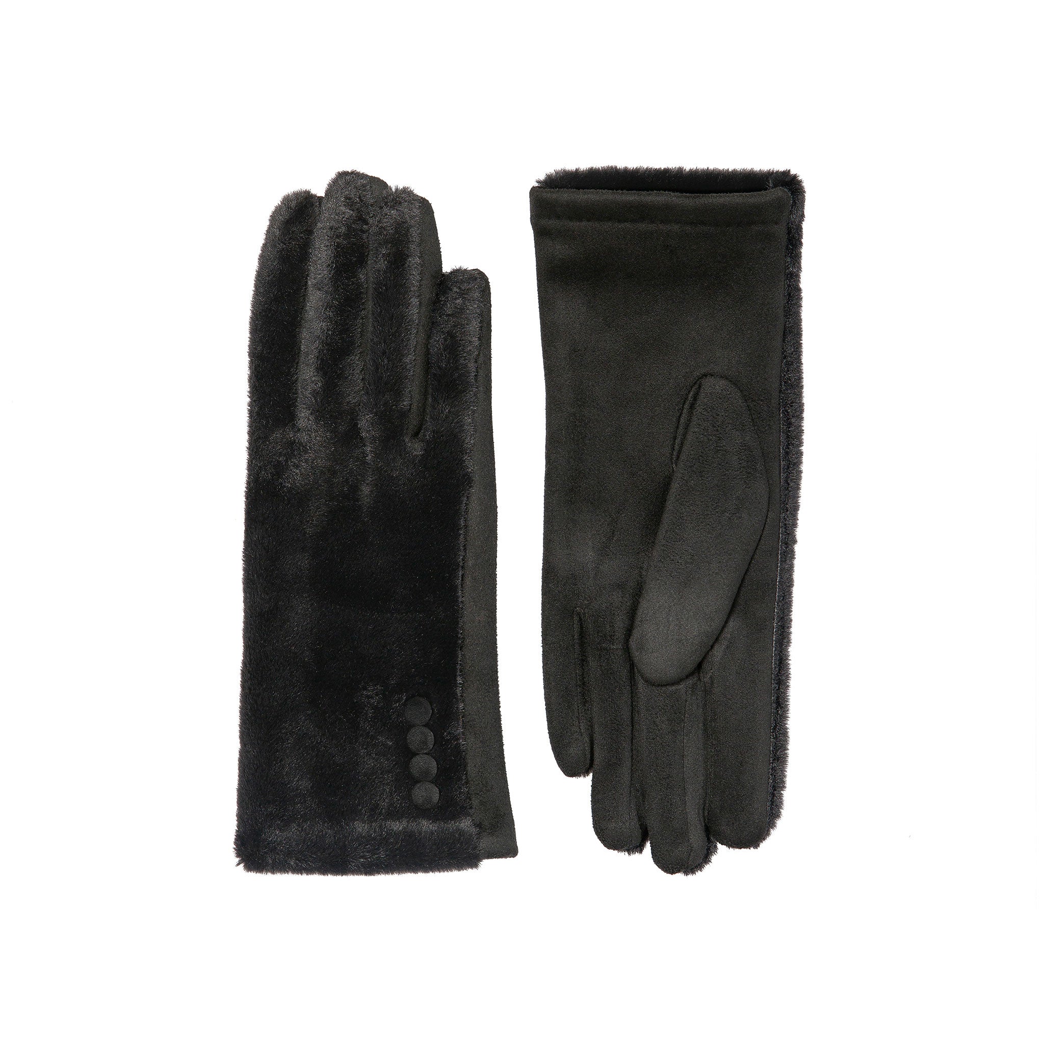 thumbnail image 2 of Buy Women Luxurious Rhinestones Winter Gloves Touchscreen Fleece Lined Mittens With Rabbit Fur Cuffs At 2 of 11