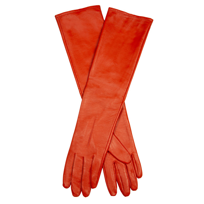 Women's Single Long Above-Elbow Lined Leather Gloves Chilli
