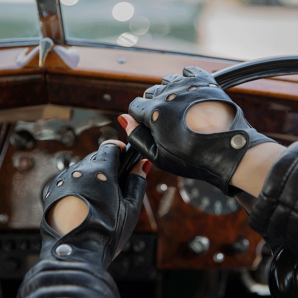 Fingerless leather driving online gloves