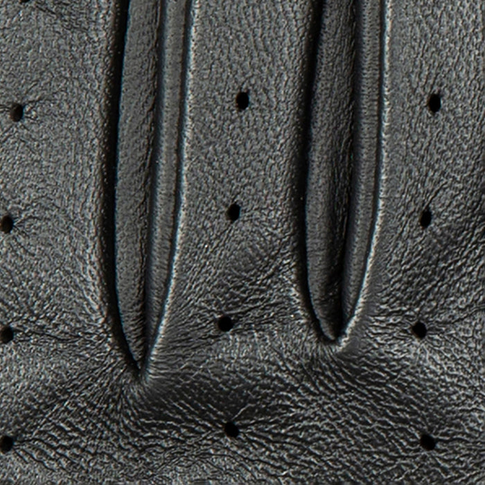 Women's Black leather touchscreen driving gloves fingers