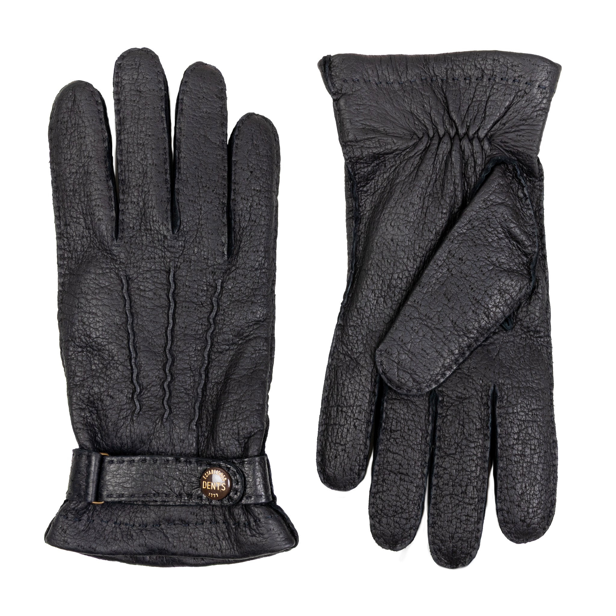 小物 DENTS MEN'S LEATHER GLOVE PECCARY BLACK Men's Heritage