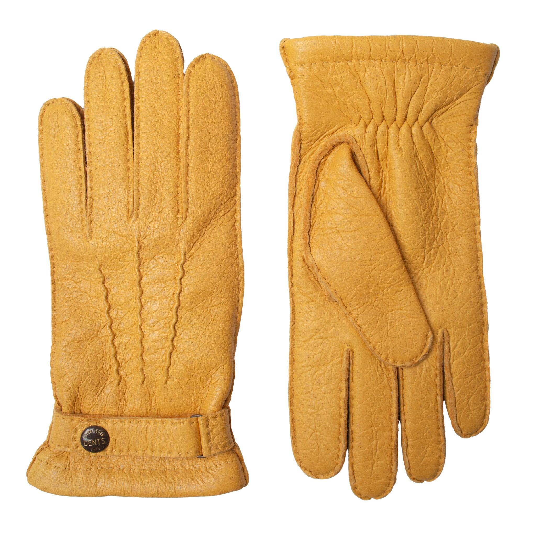 DENTS Peccary 【The Heritage Collection】 Men's Heritage Handsewn Three-Point Vicuña-Lined Peccary Leather