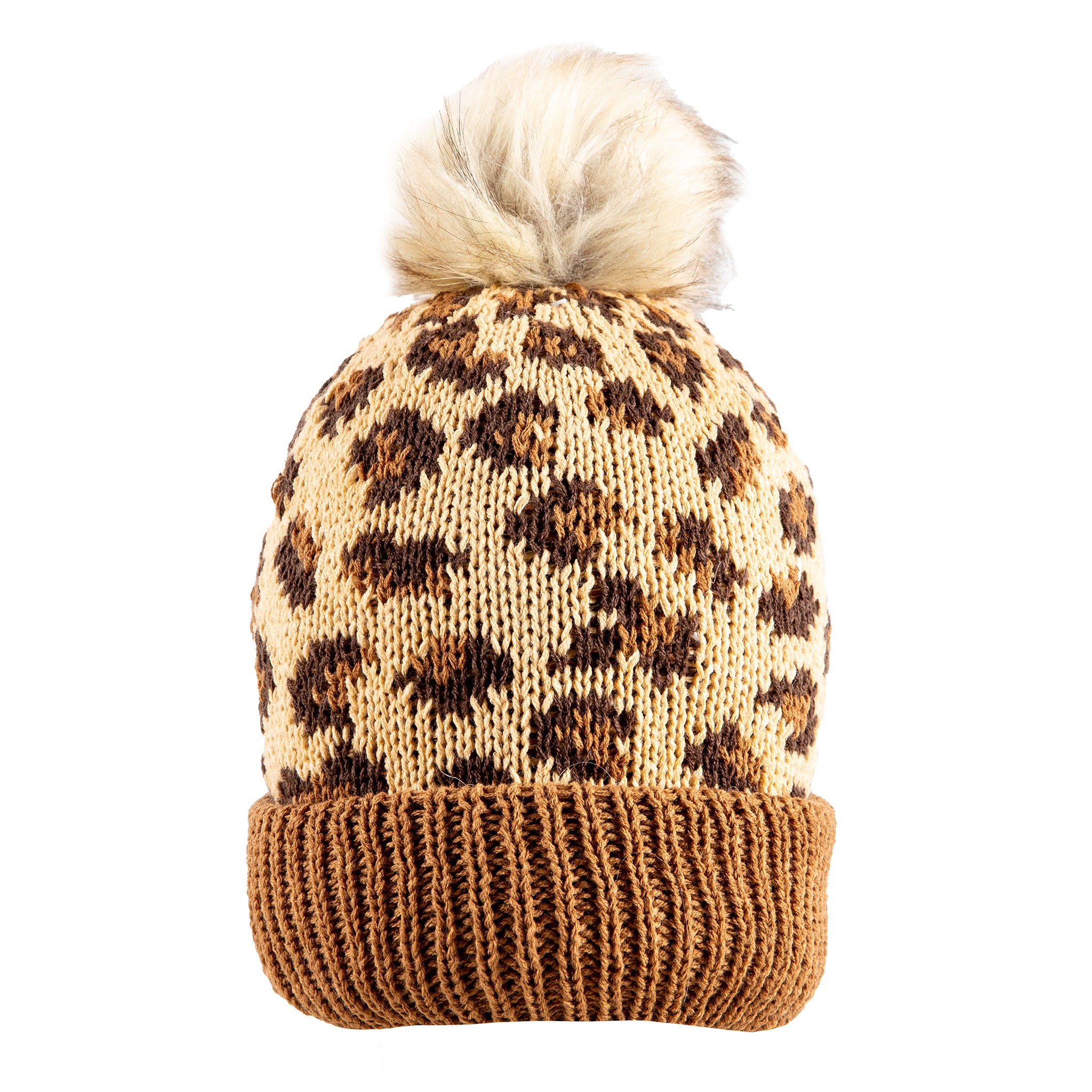 Pom Pom Leopard Print Hat And Gloves Leopard Boucle Knit POM CC