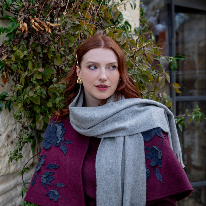 Unisex Luxury Plain Cashmere Scarf Dents