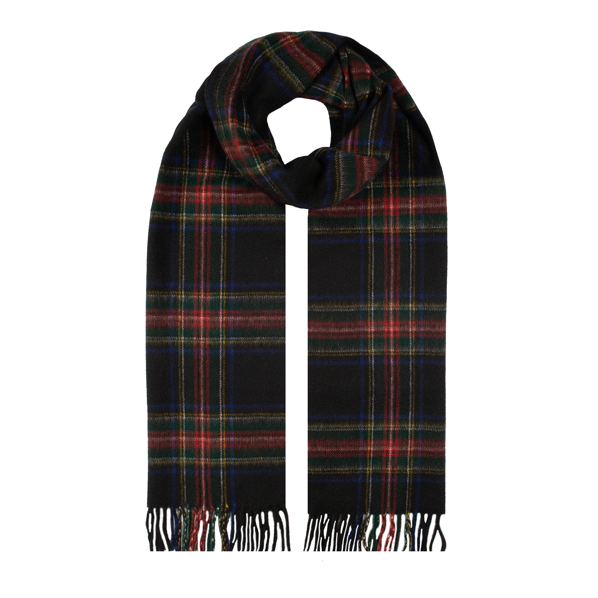 Heritage Large Check Cashmere Scarf with Tassels and Gift Box | Dents