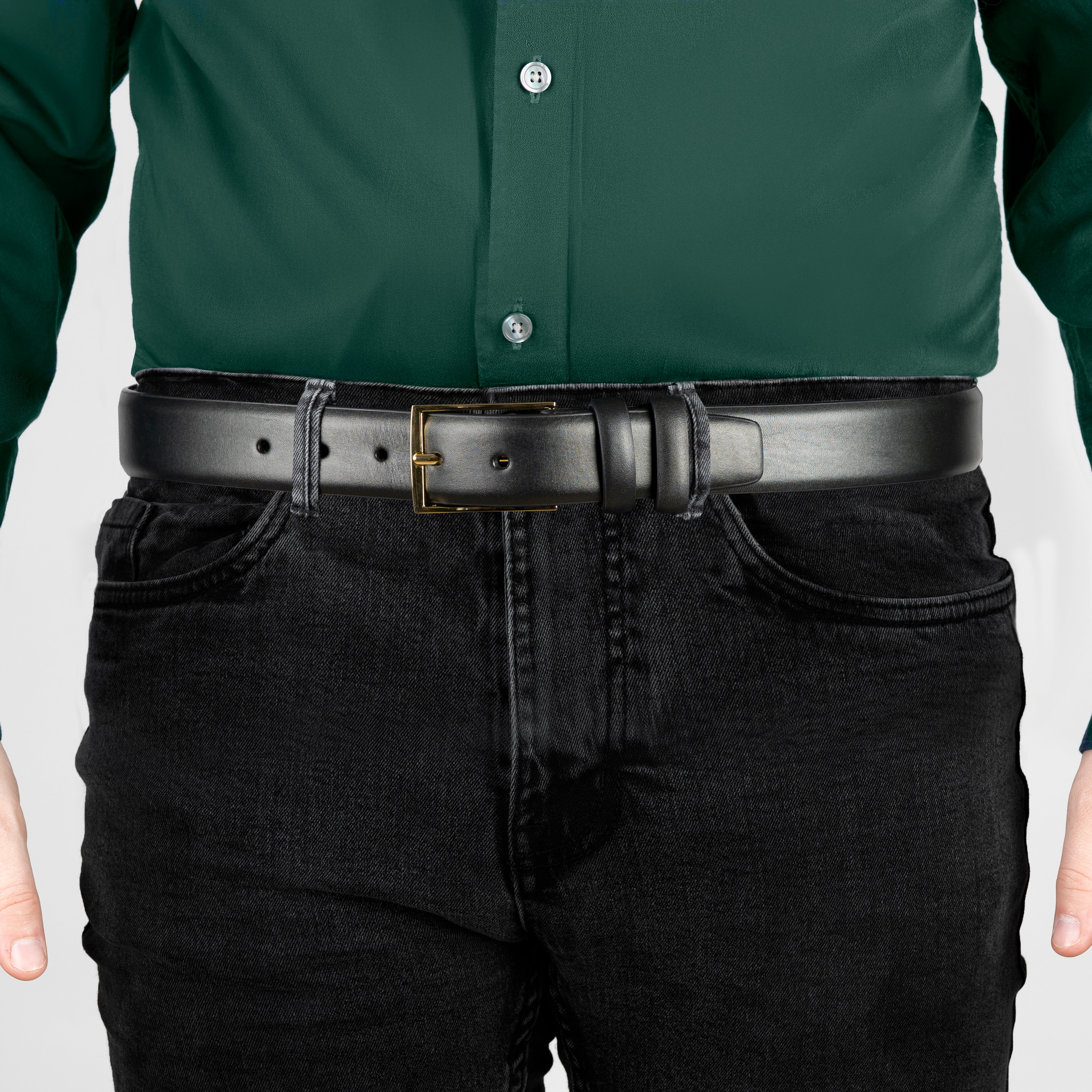 slim fit dress slacks Elephant Garden Men's Classic Leather Dress Belt with Logo Buckle B860 –  ELEPHANT GARDEN main image 0