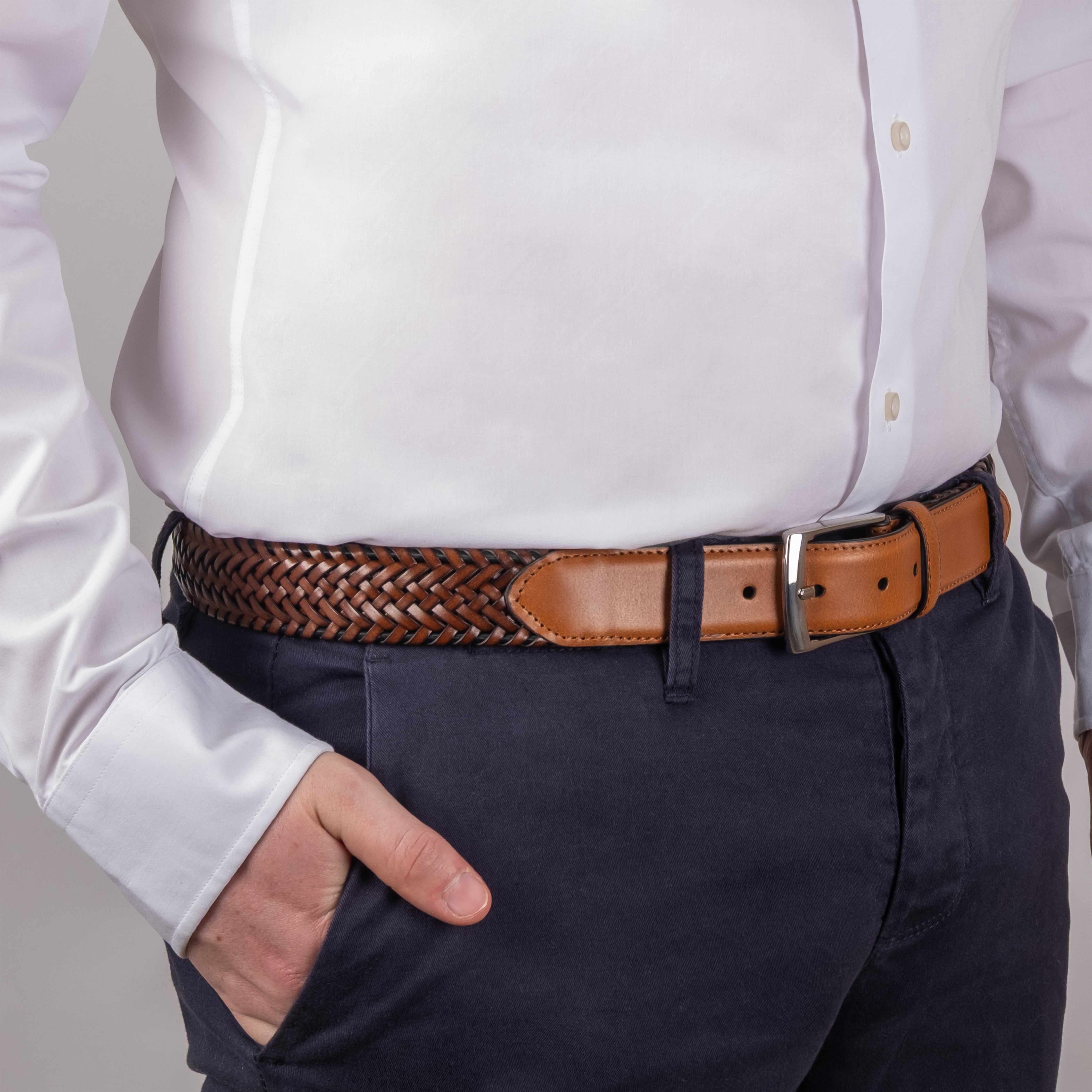 Woven leather belt Tri-Color Braided Belt – Will Leather Goods main image 3