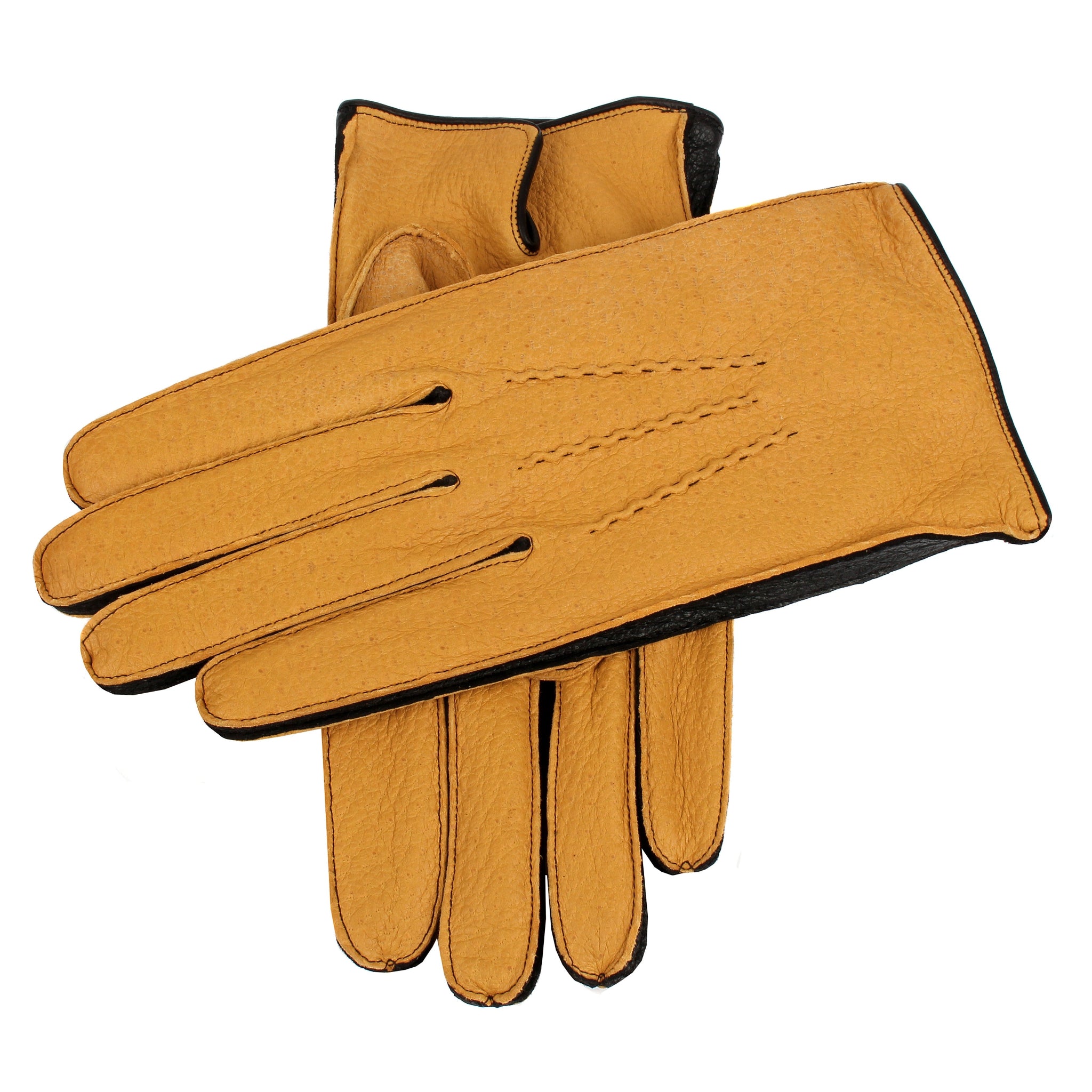 小物 DENTS PECCARY LEATHER GLOVES 8 D-BROWN Brown Peccary Leather Gloves - Junior's