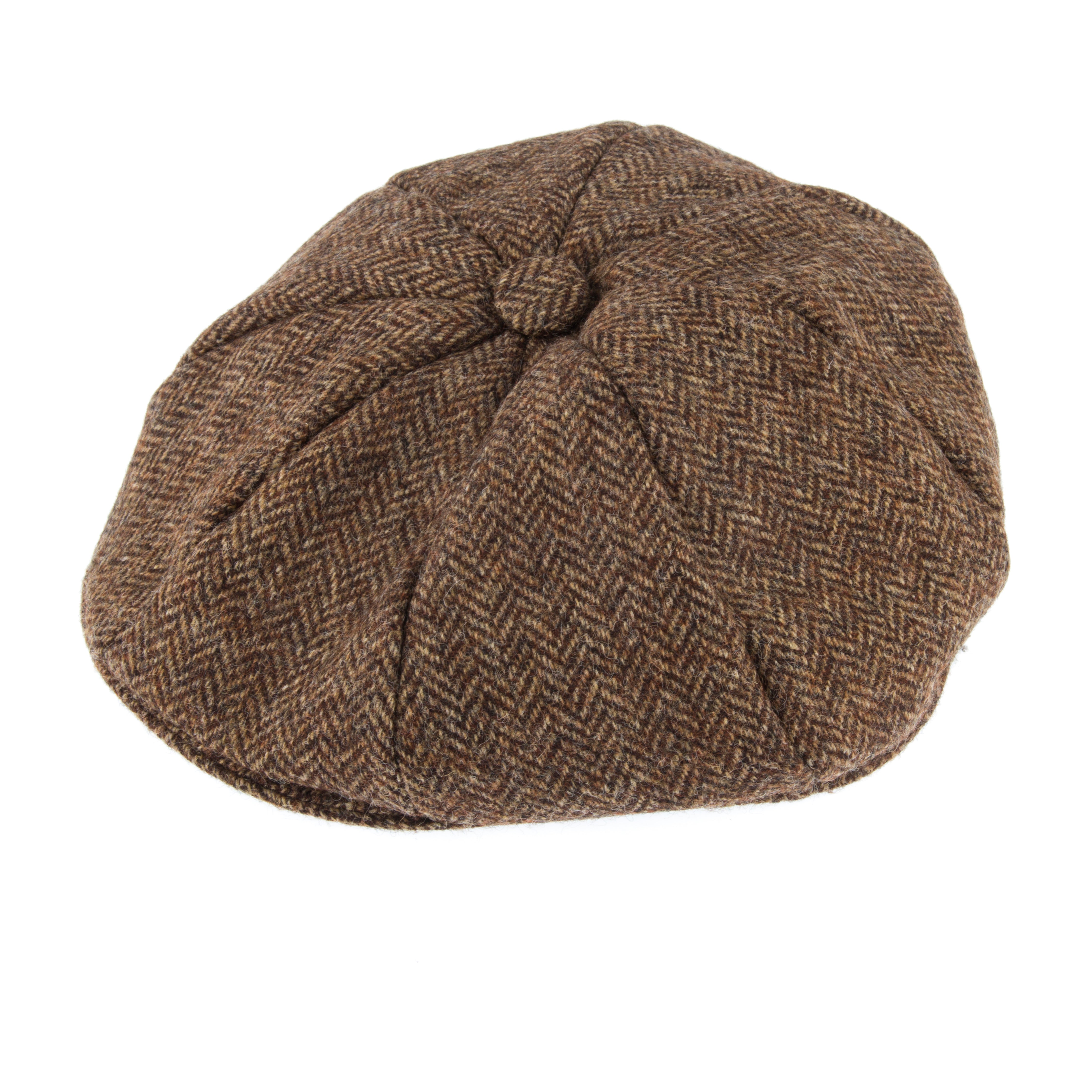 Men's Abraham Moon Herringbone Tweed Newsboy Cap Dents
