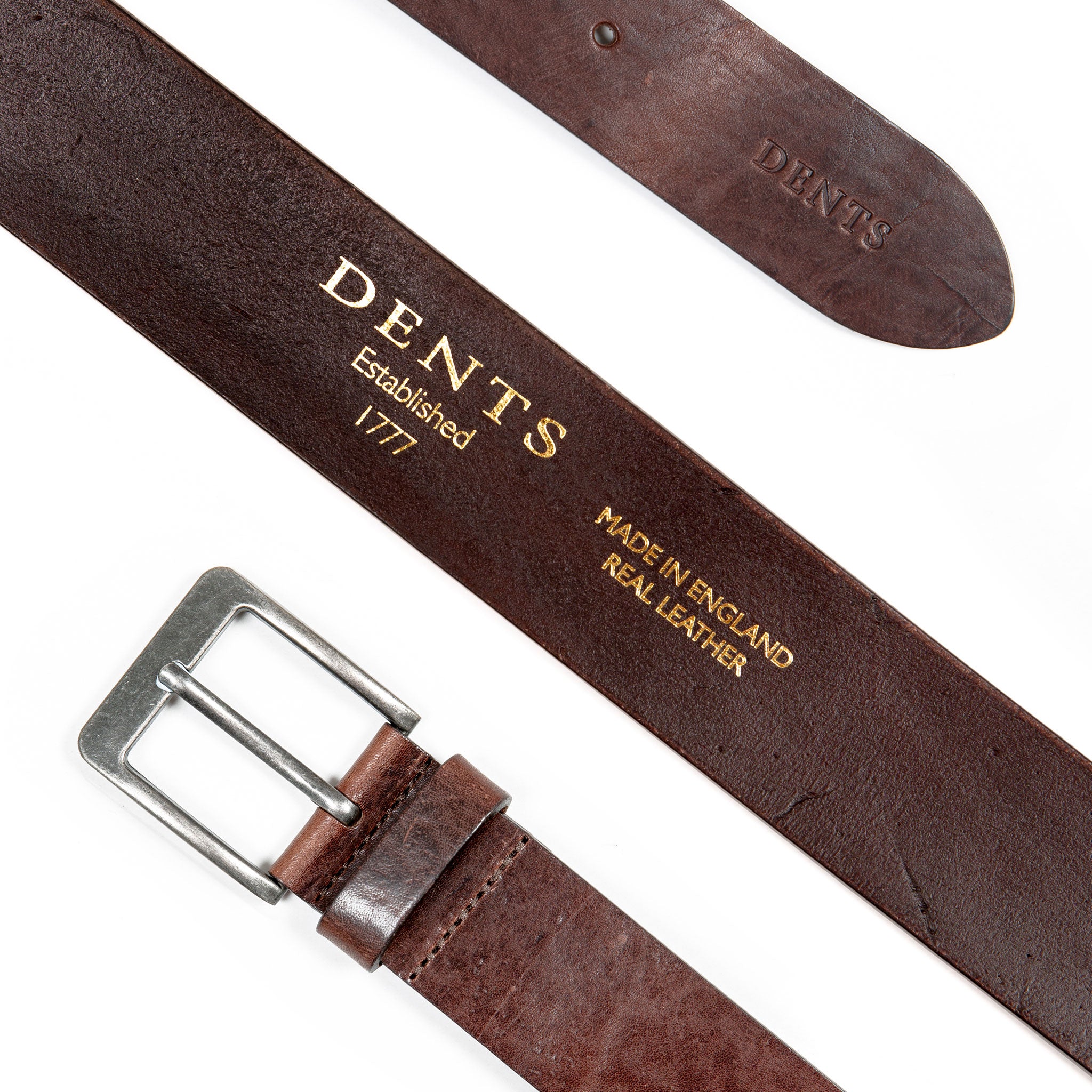 Men's Heritage Full-Grain Leather Belt with Antique Pewter Buckle