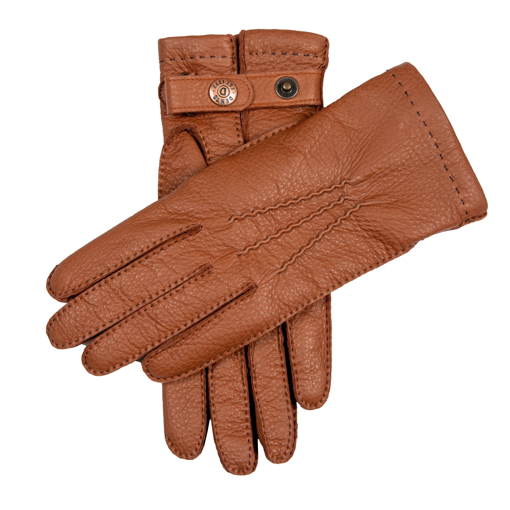 Men's Handsewn Single-Point Lambskin Gloves with Elasticated
