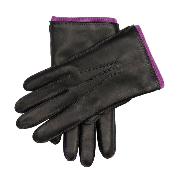 Men s Heritage Three Point Cashmere Lined Leather Gloves with Colour C Dents
