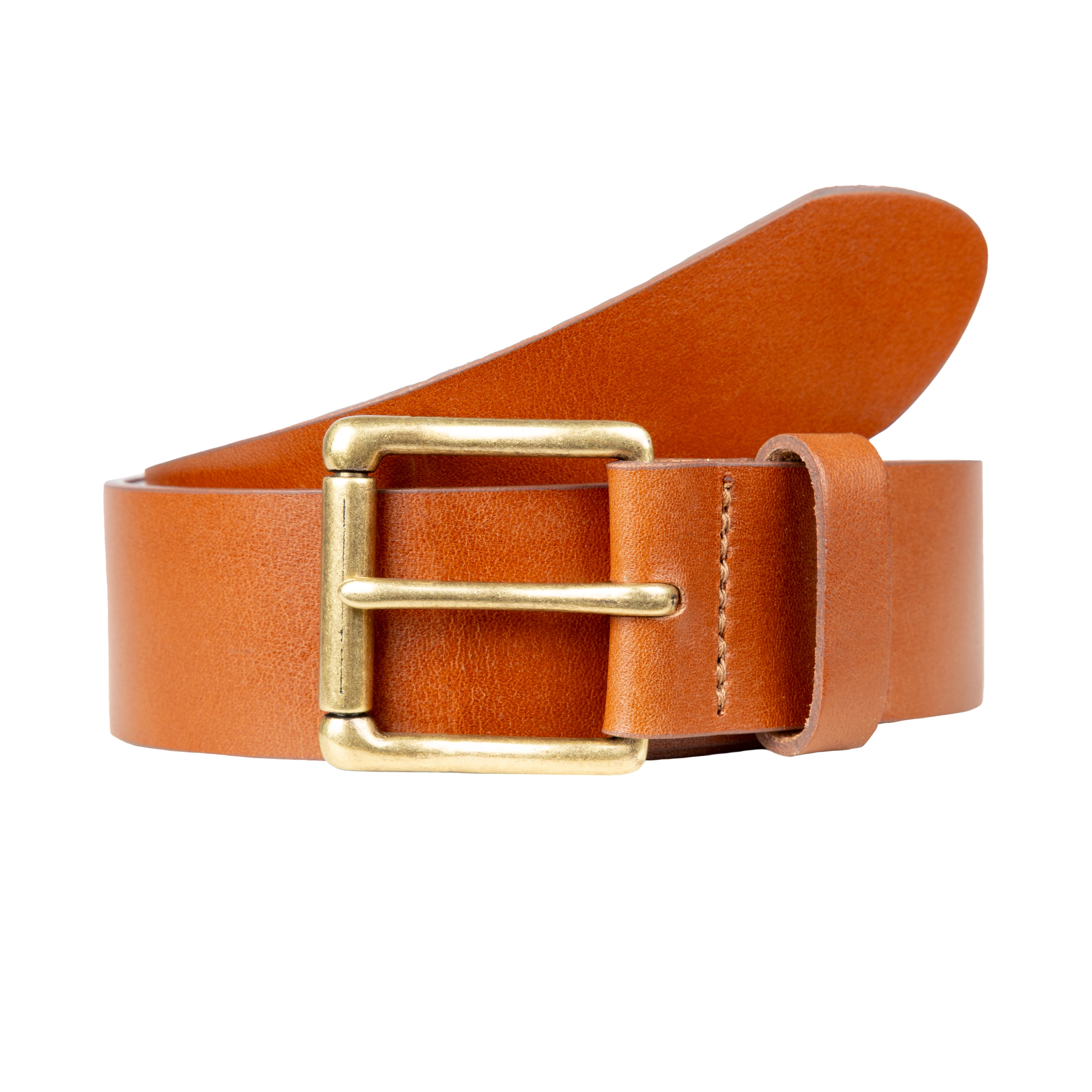 Genuine full grain leather size 34 with holes to make it smaller.logo on buckle CLASSIC HANDMADE LEATHER BELT – Go Forth Goods ® main image 4