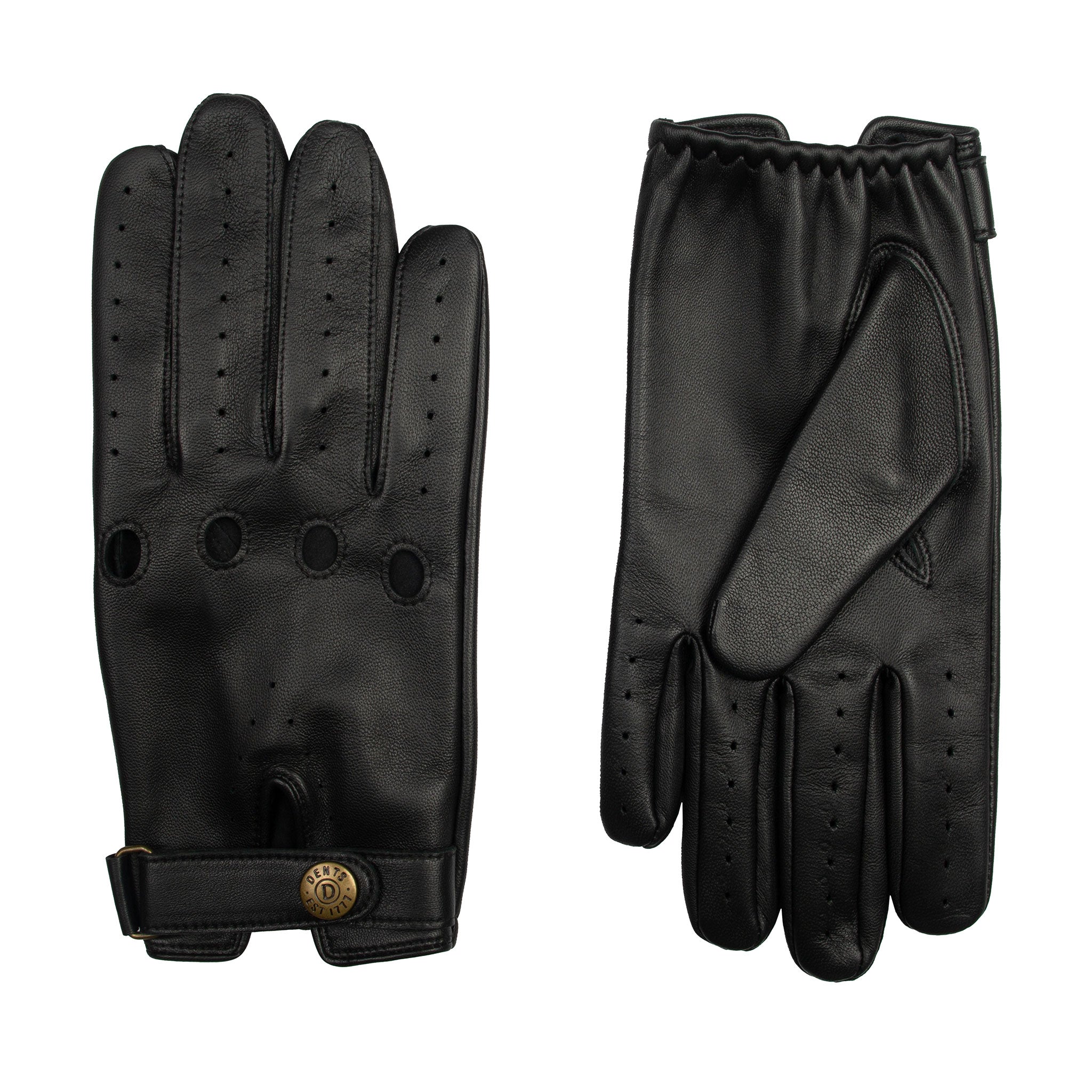 小物 DENTS MEN'S LEATHER GLOVE PECCARY BLACK Men's Heritage Handsewn Three-Point Vicuña-Lined Peccary Leather