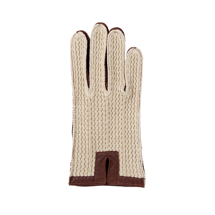 thumbnail image 2 of BOONJOVIA Men's Genuine Leather & Cotton Crochet Driving Gloves – Retro, Breathable, Lightweight 2 of 2