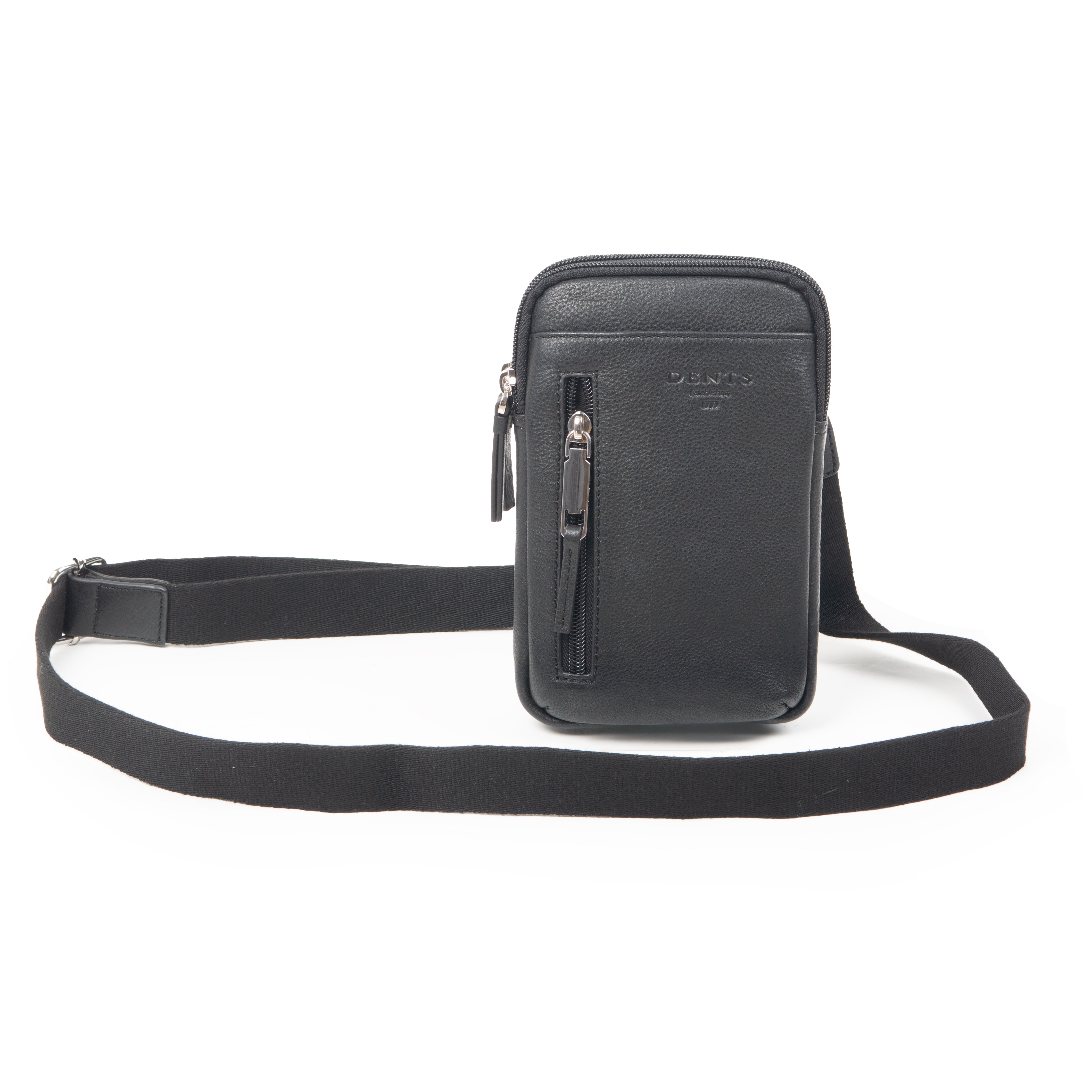 Black Leather Crossbody Bag Leather Side Bag For Men Men's Pebble
