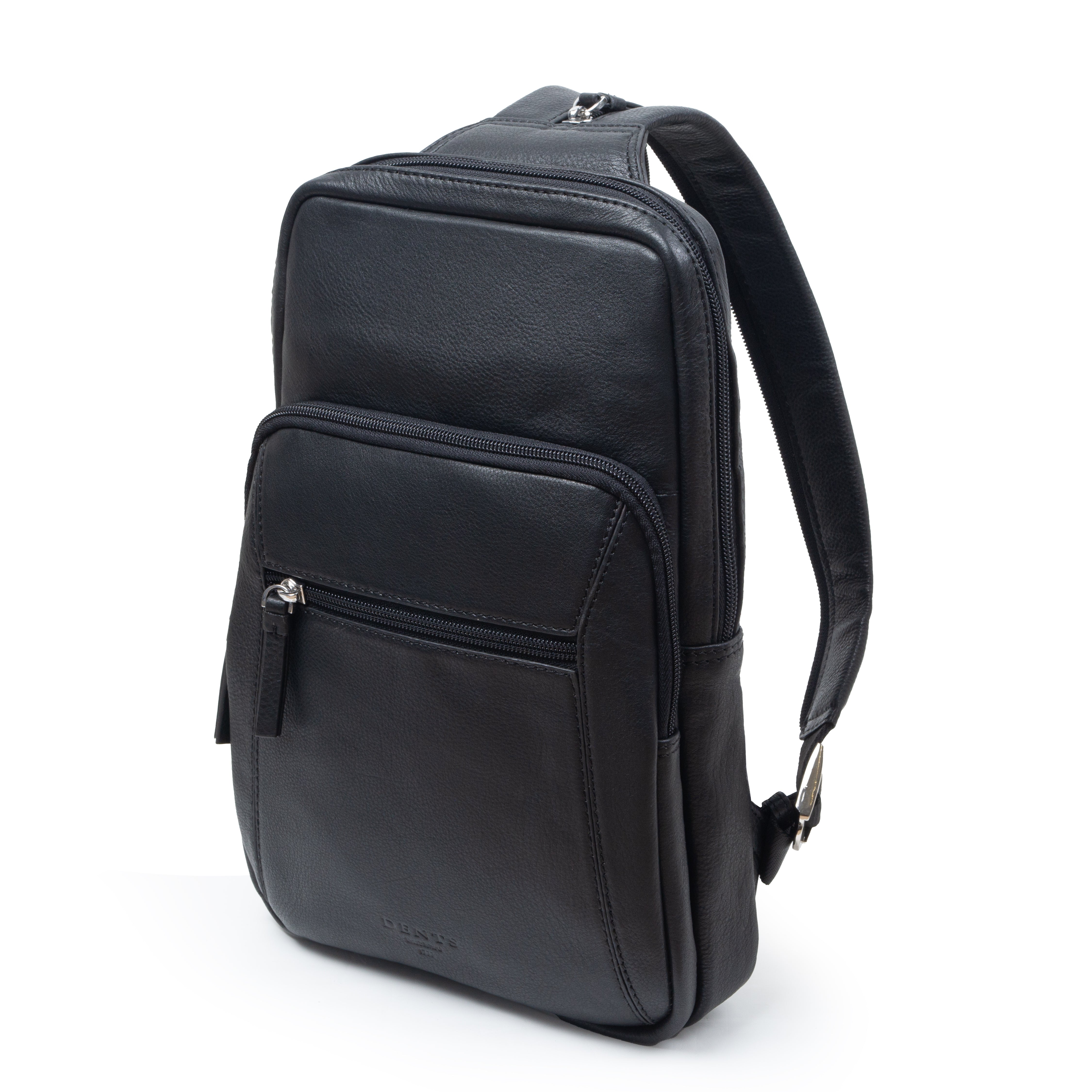 black small leather backpack Men's Small Pebble Grain Leather Backpack