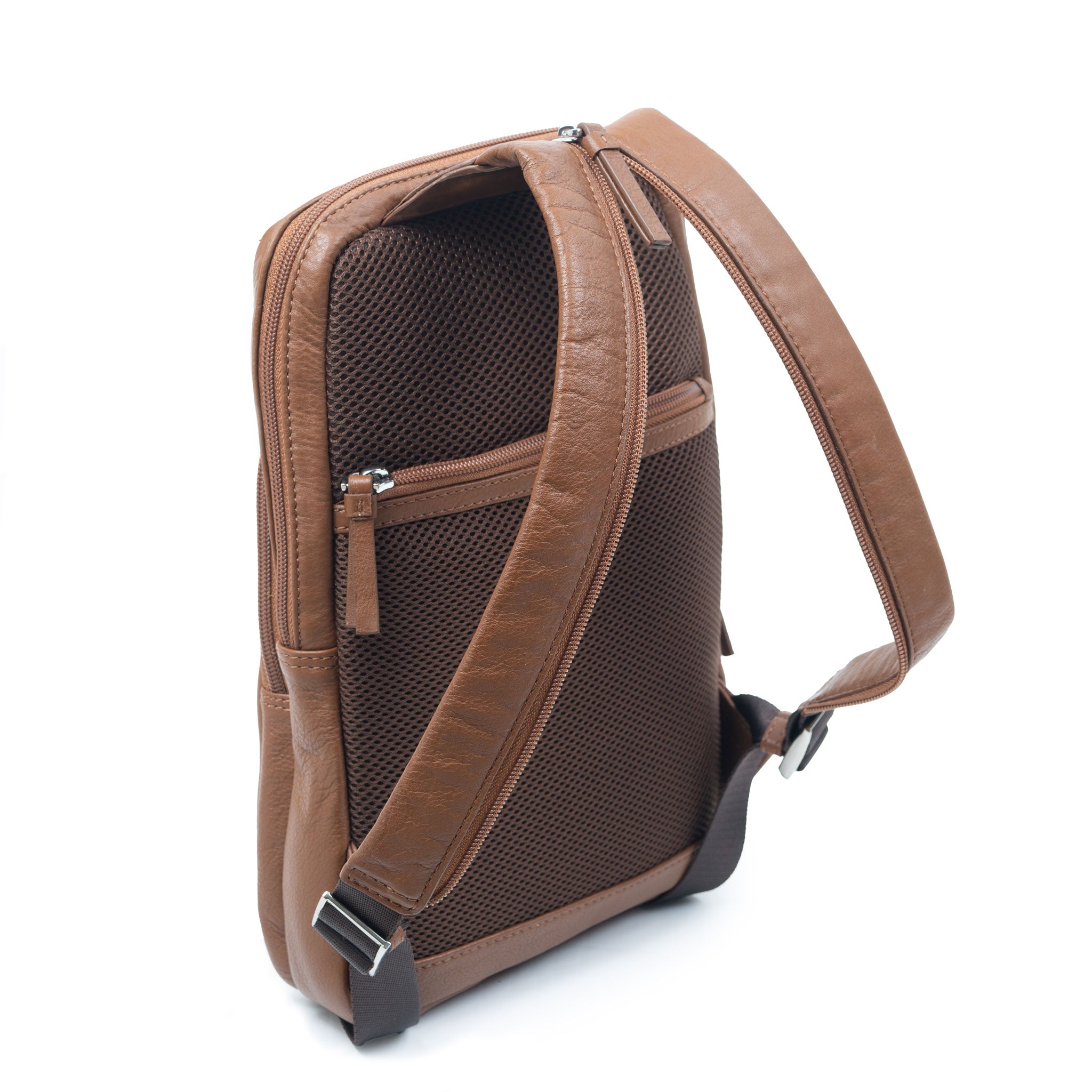 guys mini backpack Men's Small Pebble Grain Leather Backpack