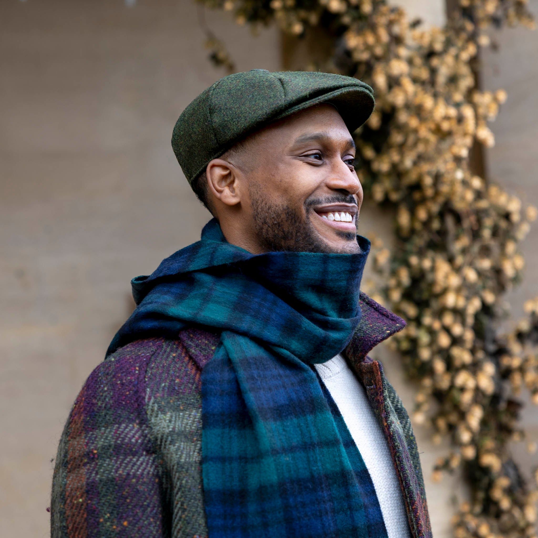 あおHLT Lounge Tweed Cap Men's Abraham Moon Plain Tweed Newsboy Cap | Dents