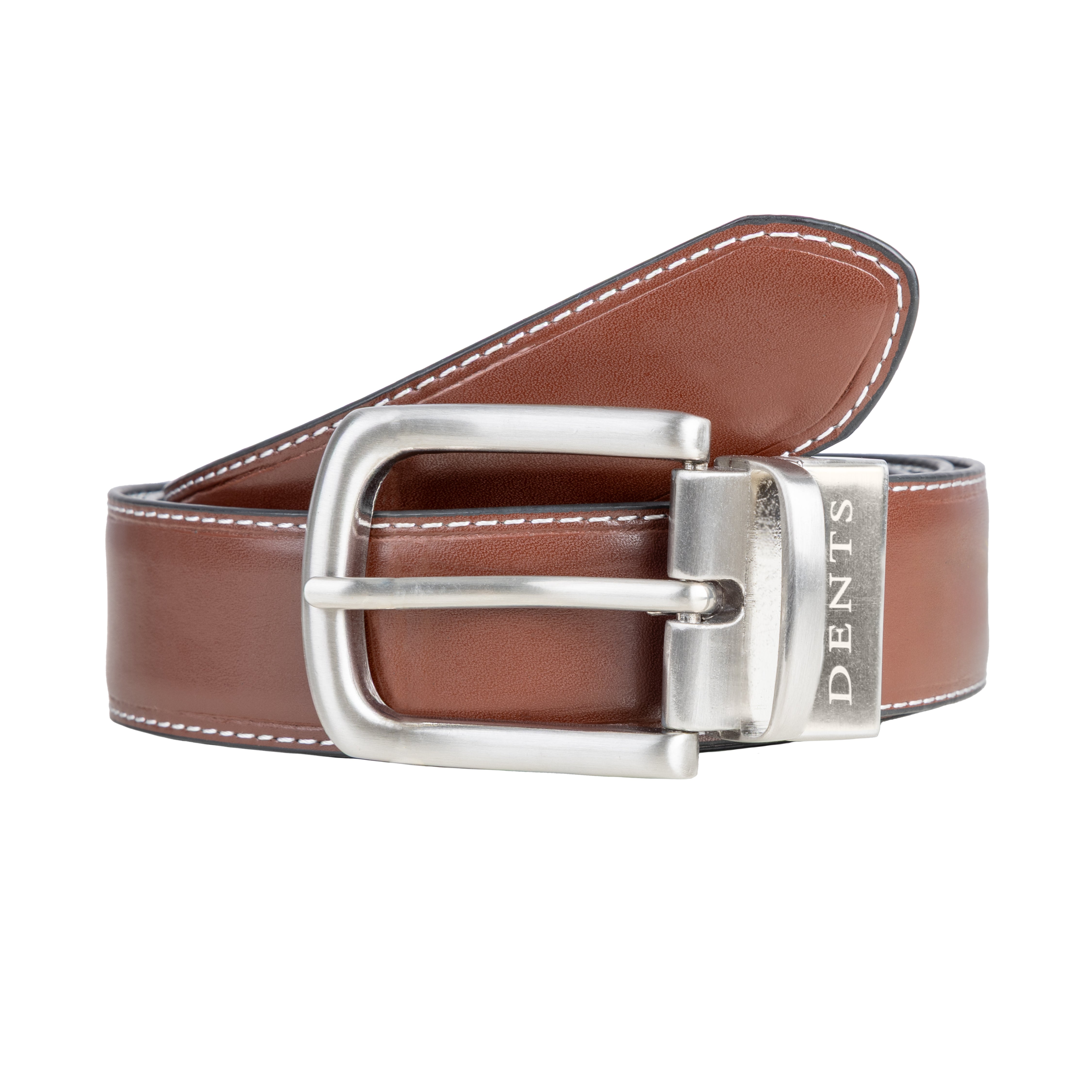 Sleek Silver and Brown Leather Belts with Adjustable Design Slick City Brown Belt | Full Grain Leather Dress Belt  main image 4
