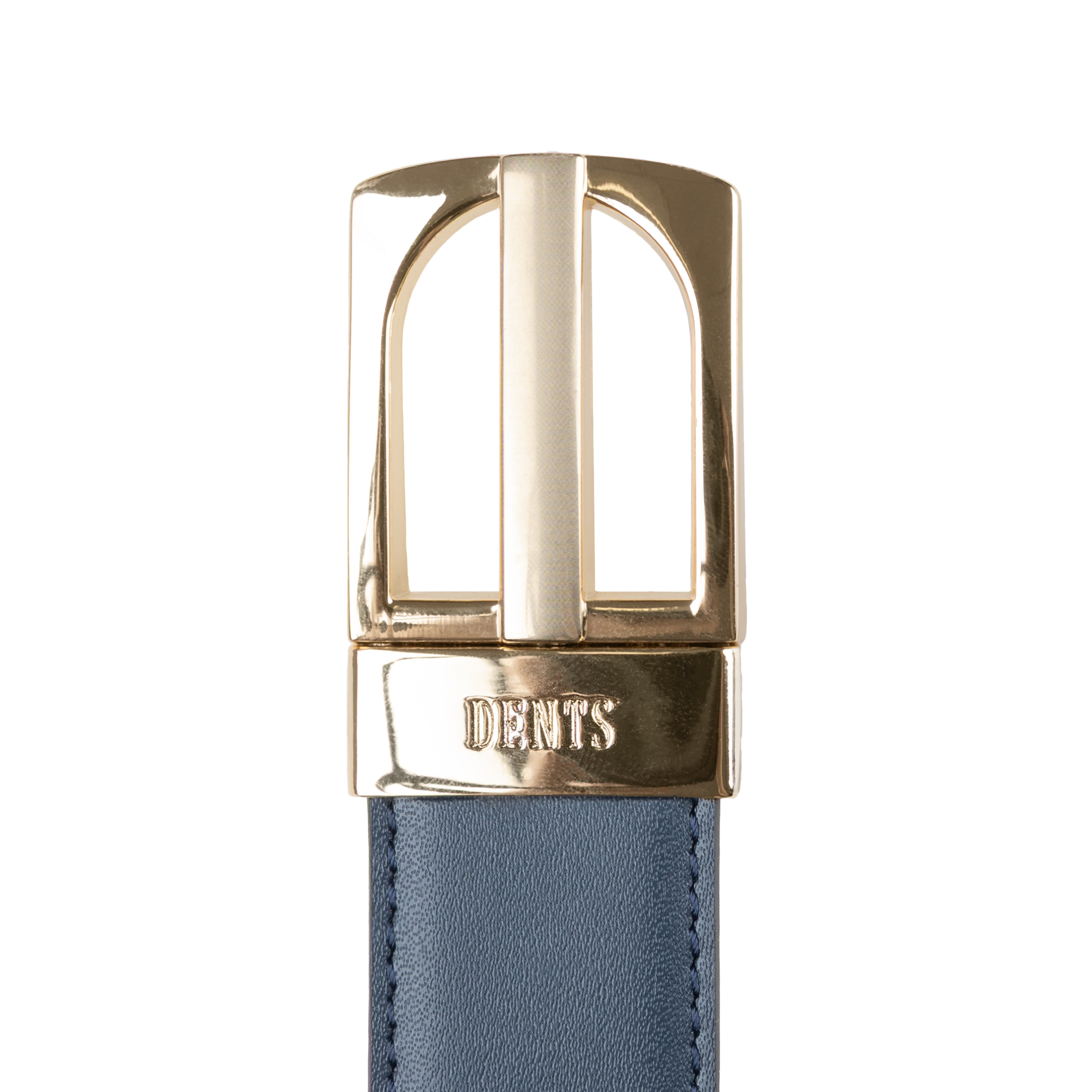 Men's Reversible Leather Belt with Gold and Nickel Buckle | Dents