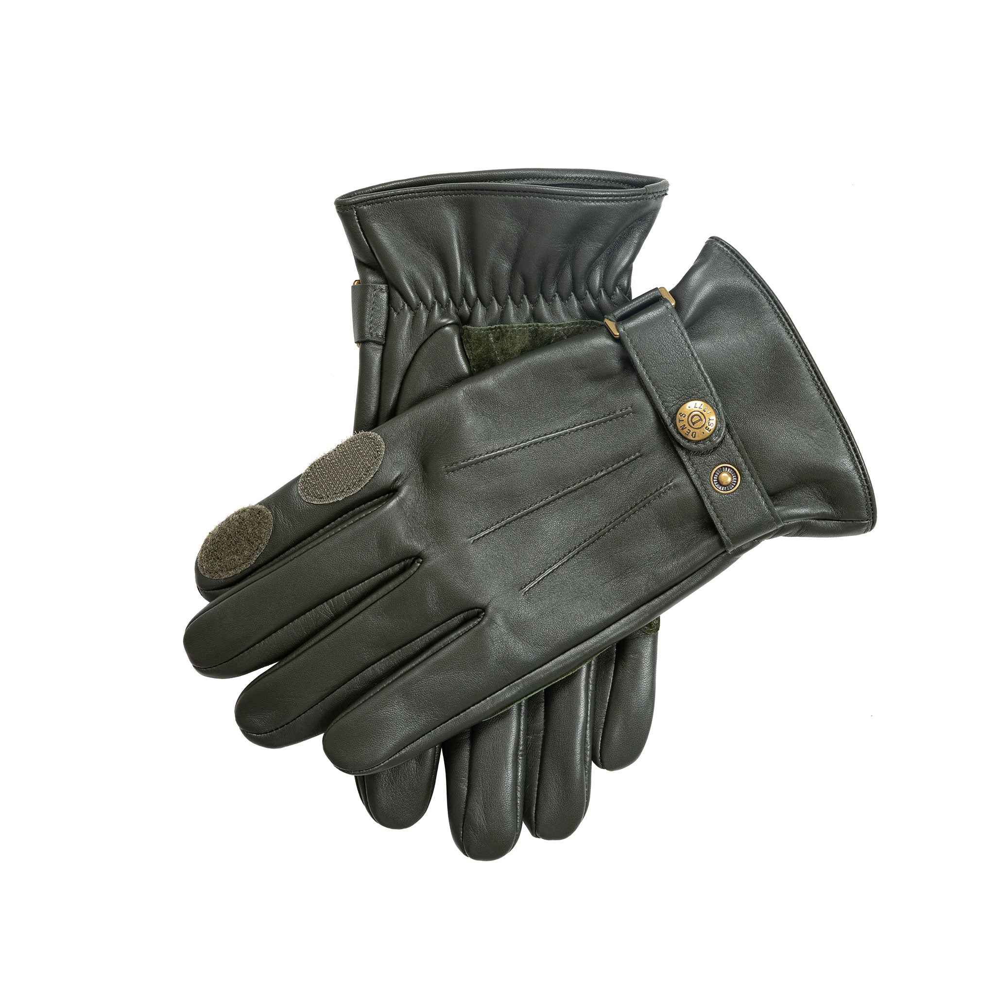 Men s Water Resistant Three Point Leather Shooting Gloves with Suede P Dents