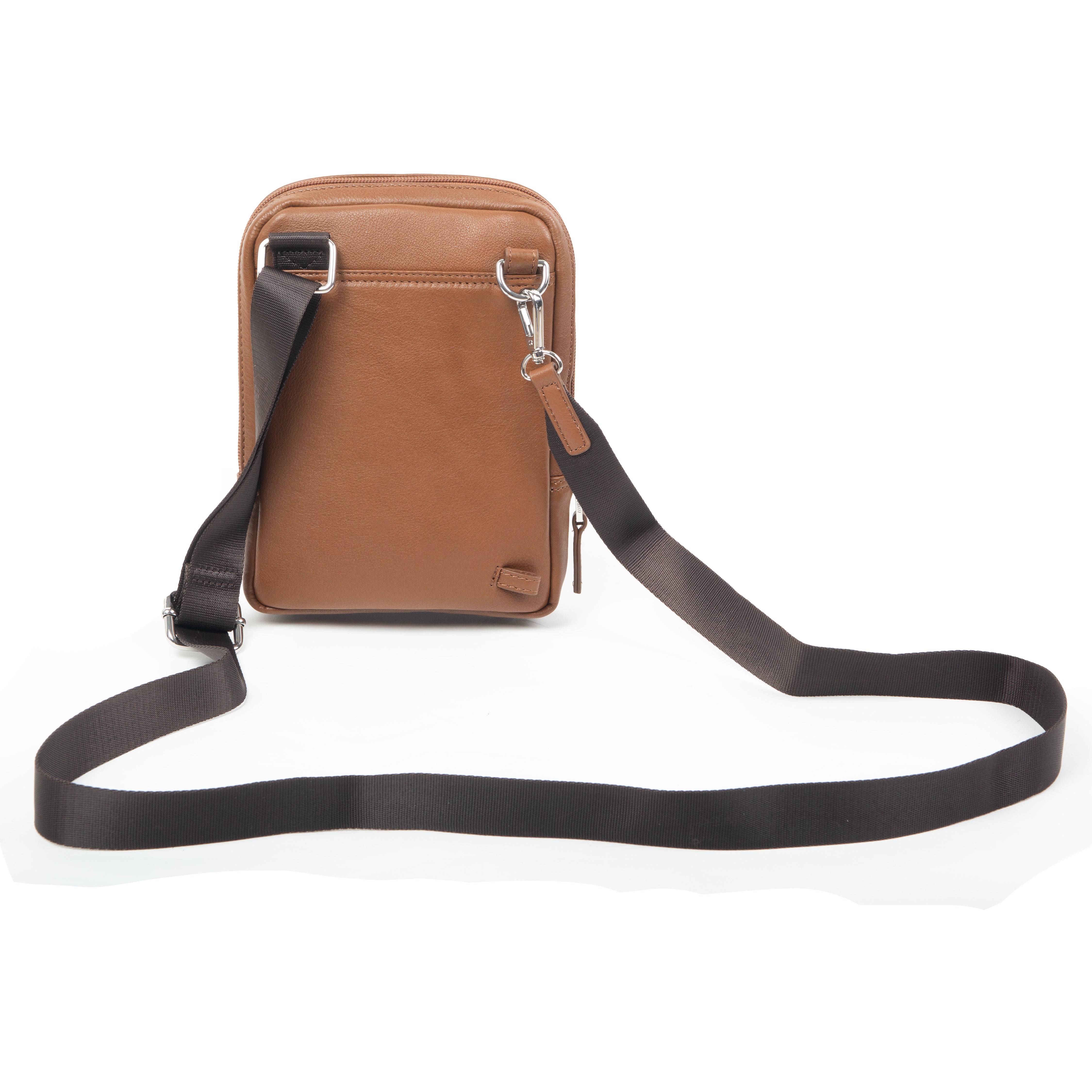 Men's Small Pebble Grain Leather Crossbody Bag Dents